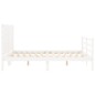 vidaXL Estructura cama de matrimonio con cabecero madera maciza blanco