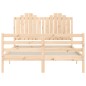 vidaXL Estructura de cama de matrimonio con cabecero madera maciza vidaXL Estructura de cama de matrimonio con cabecero madera maciza