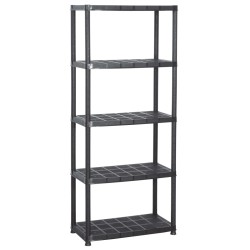 vidaXL Estante de almacenaje 5 niveles negro plástico 71x38x170 cm