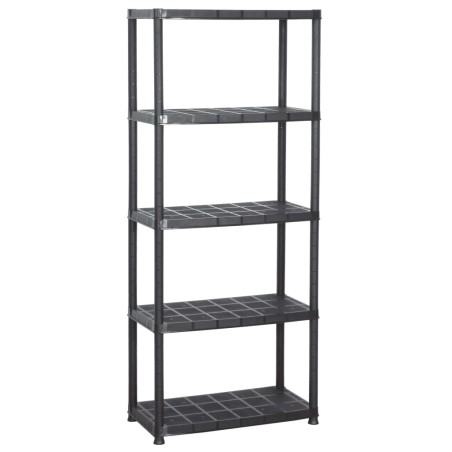 vidaXL Estante de almacenaje 5 niveles negro plástico 71x38x170 cm