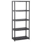 vidaXL Estante de almacenaje 5 niveles negro plástico 71x38x170 cm vidaXL Estante de almacenaje 5 niveles negro plástico 71x38x170 cm