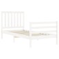 vidaXL Estructura de cama con cabecero madera maciza blanco vidaXL Estructura de cama con cabecero madera maciza blanco