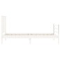 vidaXL Estructura de cama con cabecero madera maciza blanco vidaXL Estructura de cama con cabecero madera maciza blanco