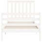 vidaXL Estructura de cama con cabecero madera maciza blanco vidaXL Estructura de cama con cabecero madera maciza blanco