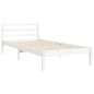 vidaXL Estructura de cama con cabecero madera maciza blanco vidaXL Estructura de cama con cabecero madera maciza blanco
