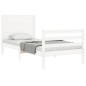 vidaXL Estructura de cama con cabecero madera maciza blanco 100x200 cm vidaXL Estructura de cama con cabecero madera maciza blanco 100x200 cm