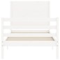 vidaXL Estructura de cama con cabecero madera maciza blanco 100x200 cm vidaXL Estructura de cama con cabecero madera maciza blanco 100x200 cm
