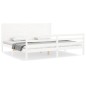 vidaXL Estructura cama de matrimonio con cabecero madera maciza blanco vidaXL Estructura cama de matrimonio con cabecero madera maciza blanco