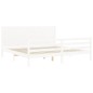 vidaXL Estructura cama de matrimonio con cabecero madera maciza blanco vidaXL Estructura cama de matrimonio con cabecero madera maciza blanco