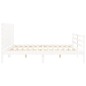 vidaXL Estructura cama de matrimonio con cabecero madera maciza blanco vidaXL Estructura cama de matrimonio con cabecero madera maciza blanco