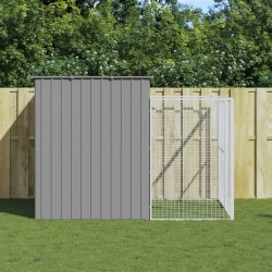 vidaXL Caseta perros corral acero galvanizado gris claro 214x253x181cm
