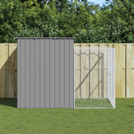 vidaXL Caseta perros corral acero galvanizado gris claro 214x253x181cm