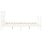 vidaXL Estructura cama de matrimonio con cabecero madera maciza blanco vidaXL Estructura cama de matrimonio con cabecero madera maciza blanco