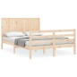 vidaXL Estructura de cama con cabecero madera maciza 160x200 cm vidaXL Estructura de cama con cabecero madera maciza 160x200 cm