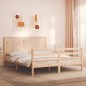 vidaXL Estructura de cama con cabecero madera maciza 160x200 cm vidaXL Estructura de cama con cabecero madera maciza 160x200 cm