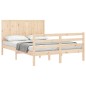 vidaXL Estructura de cama con cabecero madera maciza 160x200 cm vidaXL Estructura de cama con cabecero madera maciza 160x200 cm
