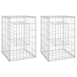 vidaXL Cestas postes de gaviones 2 unidades hierro 40x40x60 cm