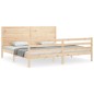 vidaXL Estructura de cama de matrimonio con cabecero madera maciza vidaXL Estructura de cama de matrimonio con cabecero madera maciza