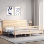 vidaXL Estructura de cama de matrimonio con cabecero madera maciza vidaXL Estructura de cama de matrimonio con cabecero madera maciza