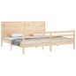 vidaXL Estructura de cama de matrimonio con cabecero madera maciza vidaXL Estructura de cama de matrimonio con cabecero madera maciza