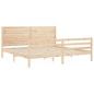vidaXL Estructura de cama de matrimonio con cabecero madera maciza vidaXL Estructura de cama de matrimonio con cabecero madera maciza