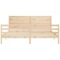 vidaXL Estructura de cama de matrimonio con cabecero madera maciza vidaXL Estructura de cama de matrimonio con cabecero madera maciza