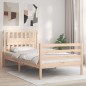 vidaXL Estructura de cama con cabecero madera maciza 100x200 cm vidaXL Estructura de cama con cabecero madera maciza 100x200 cm
