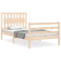 vidaXL Estructura de cama con cabecero madera maciza 100x200 cm vidaXL Estructura de cama con cabecero madera maciza 100x200 cm