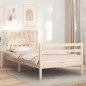 vidaXL Estructura de cama con cabecero madera maciza 100x200 cm vidaXL Estructura de cama con cabecero madera maciza 100x200 cm