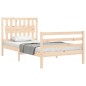 vidaXL Estructura de cama con cabecero madera maciza 100x200 cm vidaXL Estructura de cama con cabecero madera maciza 100x200 cm