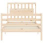 vidaXL Estructura de cama con cabecero madera maciza 100x200 cm vidaXL Estructura de cama con cabecero madera maciza 100x200 cm