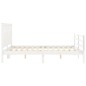 vidaXL Estructura de cama matrimonio con cabecero madera maciza blanco vidaXL Estructura de cama matrimonio con cabecero madera maciza blanco