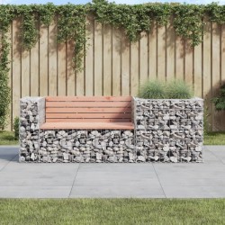 vidaXL Banco de jardín con cesta de gaviones madera abeto Douglas