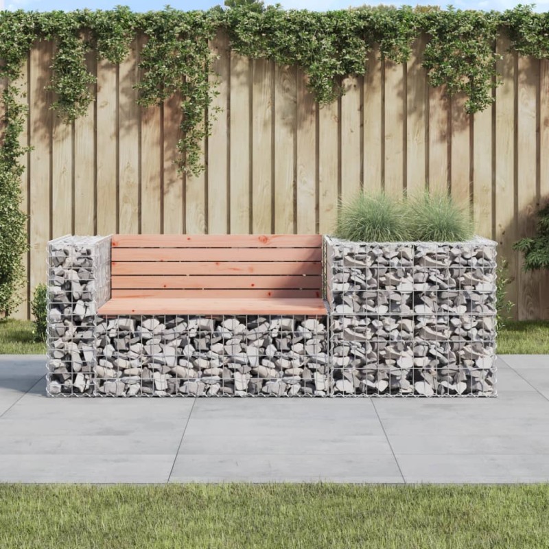 vidaXL Banco de jardín con cesta de gaviones madera abeto Douglas vidaXL Banco de jardín con cesta de gaviones madera abeto Douglas