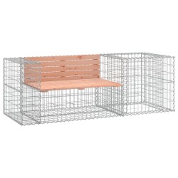 vidaXL Banco de jardín con cesta de gaviones madera abeto Douglas