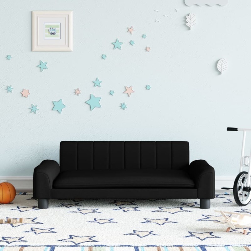 vidaXL Sofá para niños de tela negro 90x53x30 cm vidaXL Sofá para niños de tela negro 90x53x30 cm