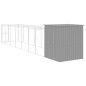 vidaXL Caseta perros corral acero galvanizado gris claro 165x863x181cm