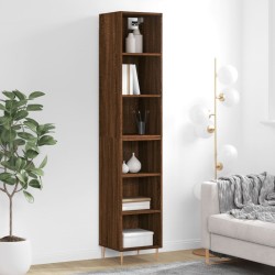 vidaXL Aparador alto madera contrachapada roble marrón 34,5x32,5x180cm