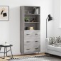 vidaXL Aparador alto madera contrachapada gris sonoma 69,5x34x180 cm vidaXL Aparador alto madera contrachapada gris sonoma 69,5x34x180 cm