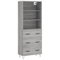 vidaXL Aparador alto madera contrachapada gris sonoma 69,5x34x180 cm vidaXL Aparador alto madera contrachapada gris sonoma 69,5x34x180 cm