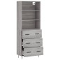 vidaXL Aparador alto madera contrachapada gris sonoma 69,5x34x180 cm vidaXL Aparador alto madera contrachapada gris sonoma 69,5x34x180 cm