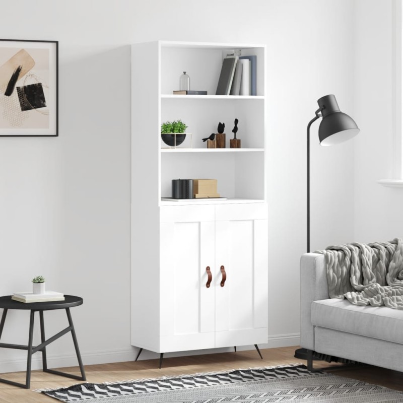 vidaXL Aparador alto madera contrachapada blanco 69,5x34x180 cm vidaXL Aparador alto madera contrachapada blanco 69,5x34x180 cm