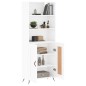 vidaXL Aparador alto madera contrachapada blanco brillo 69,5x34x180 cm vidaXL Aparador alto madera contrachapada blanco brillo 69,5x34x180 cm