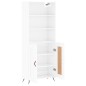 vidaXL Aparador alto madera contrachapada blanco brillo 69,5x34x180 cm vidaXL Aparador alto madera contrachapada blanco brillo 69,5x34x180 cm