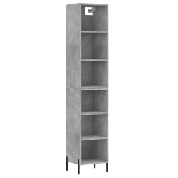vidaXL Aparador de madera contrachapada gris hormigón 34,5x32,5x180 cm
