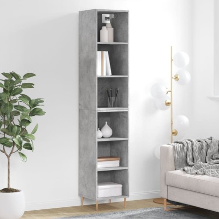 vidaXL Aparador de madera contrachapada gris hormigón 34,5x32,5x180 cm