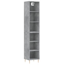 vidaXL Aparador de madera contrachapada gris hormigón 34,5x32,5x180 cm