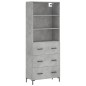 vidaXL Aparador alto madera contrachapada gris hormigón 69,5x34x180 cm vidaXL Aparador alto madera contrachapada gris hormigón 69,5x34x180 cm