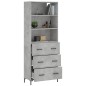 vidaXL Aparador alto madera contrachapada gris hormigón 69,5x34x180 cm vidaXL Aparador alto madera contrachapada gris hormigón 69,5x34x180 cm