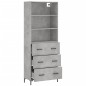 vidaXL Aparador alto madera contrachapada gris hormigón 69,5x34x180 cm vidaXL Aparador alto madera contrachapada gris hormigón 69,5x34x180 cm